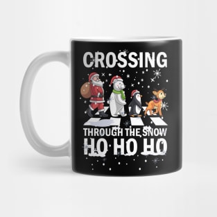 Crossing Through The Snow Ho Ho Ho Santa Bear Penguin Deer Mug